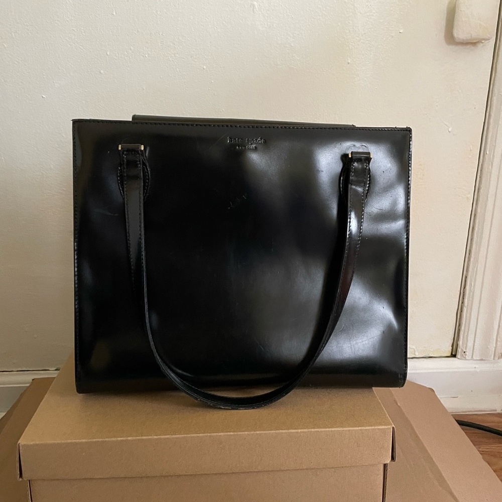 Vintage Black Kate Spade Leather Tote